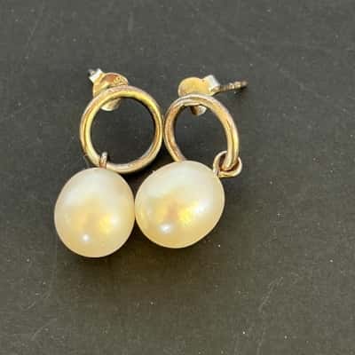 Michael Hill Sterling Silver & Freshwater Pearl Drop Earrings