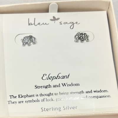 BNWOT 925 Sterling Silver Small Elepant Stud Earrings- in original box 