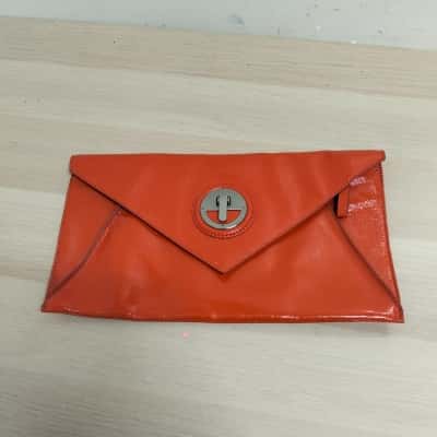 Mimco Womens Orange Envelope Clutch VGUC 