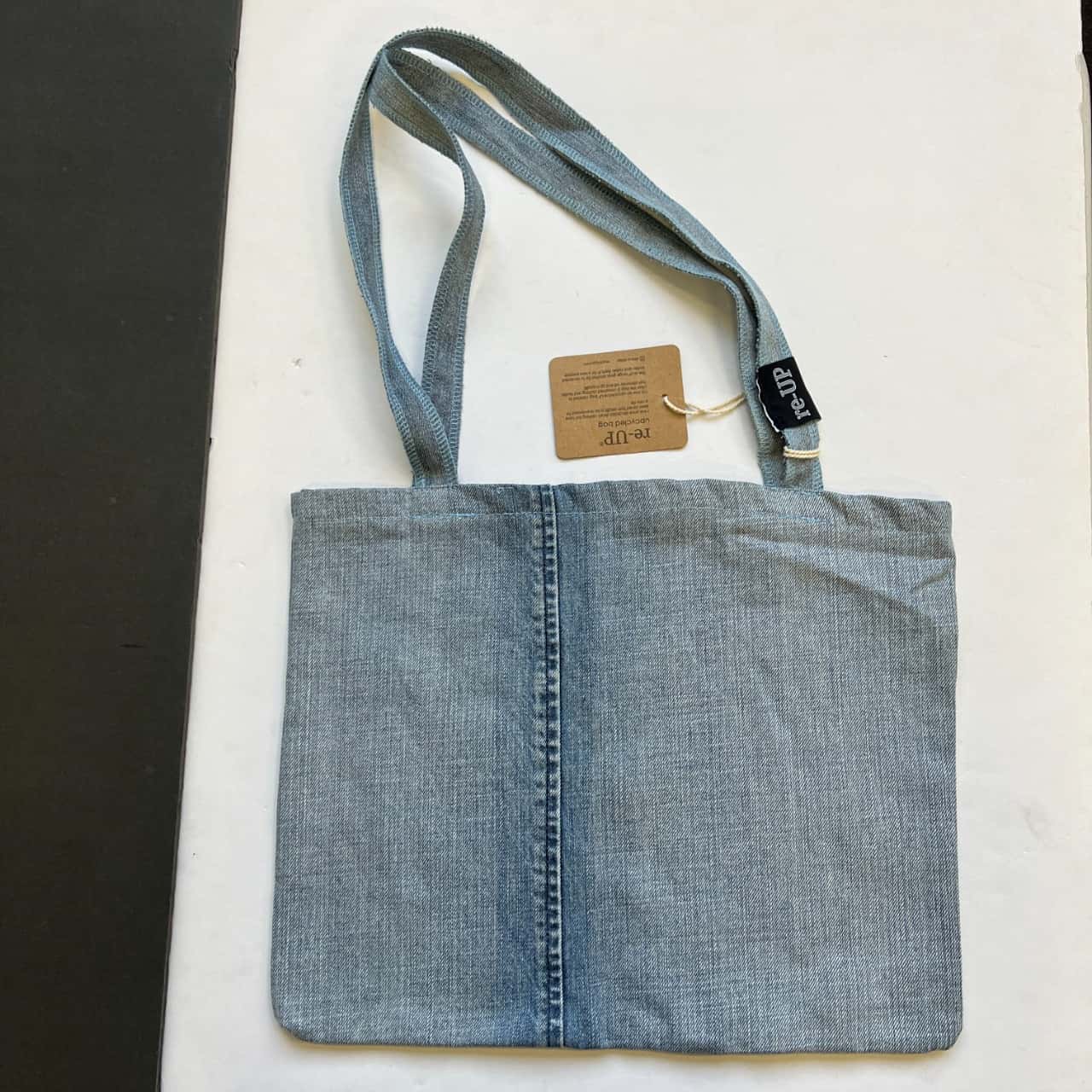 Re-Up Unisex Recycled Denim Tote Bag Blue (s)