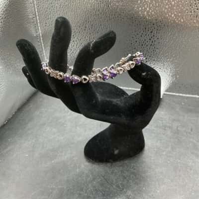  Womens 925 Purple Stone Bracelet 
