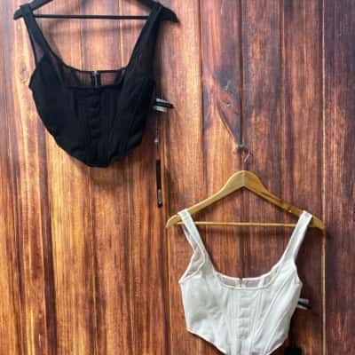 White Fox bustier tops   Size L  1 Black  1  White new 