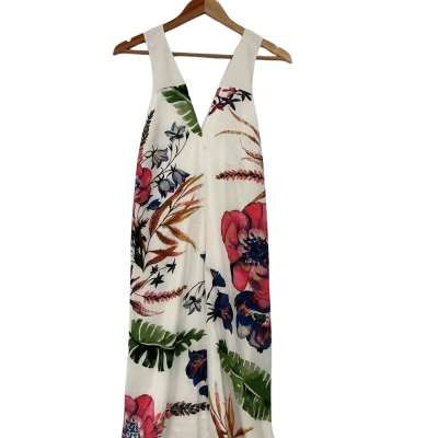 Rachel RoyWhite Havana Floral Print Sleevless Dress  Size L 