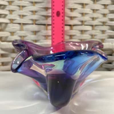 Purple glass centrepiece bowl