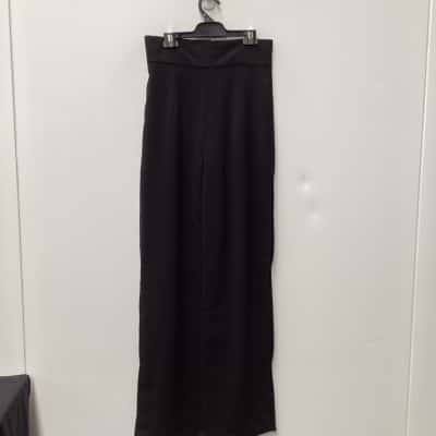 Vera Wang Womens  Size L Wide Leg Pants Black  with side slits 