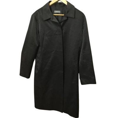 Jacqui-E Womens  Size 12 Trench Coat Black  