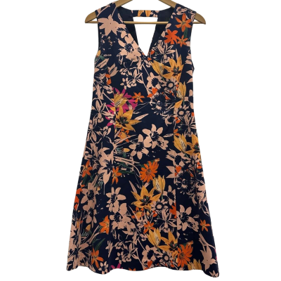 David Lawrence Womens  Size 8 Sleeveless Dress  Navy/ Multicoloured 