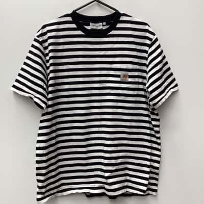 Carhartt Mens  Size XXL Short Sleeve T-shirt Black  / Striped 