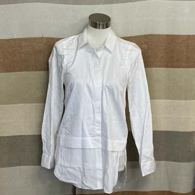 Sussan Womens  Size 8 Button Up Top White 