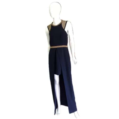 Sass & Bide Womens  Size 12 Sleeveless Dress  Gold / Navy Blue 