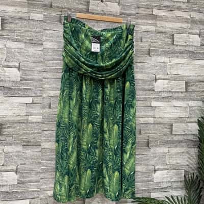 Capture Womens Size 12 Maxi Skirt Green 