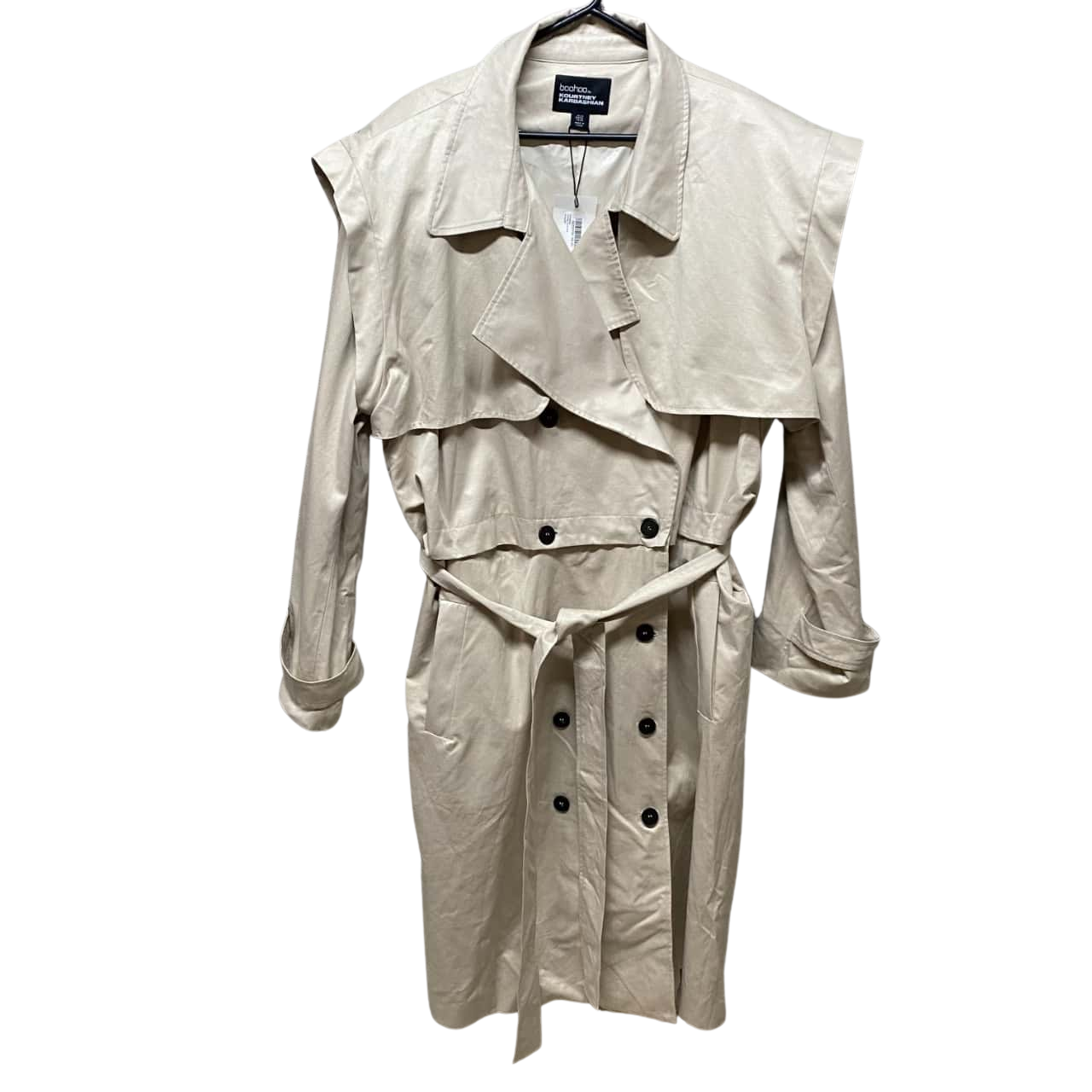 Boohoo by Kourtney Kardashian Womens Size 24 Trench Coat Cream BNWT(s)