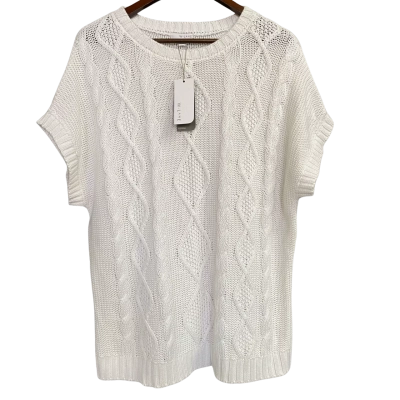 W-Lane Cable Pullover Fashion in the Fall Size L White 
