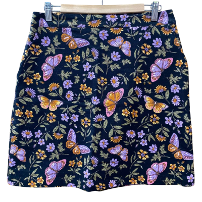 Princess Highway Floral/Butterfly Pattern Linen-Blend Skirt Size 12