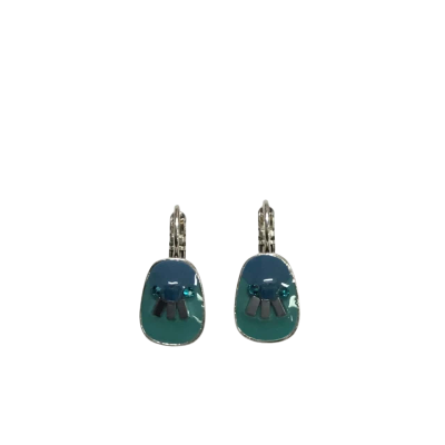 Taratata Bijoux Nova Lever Back Silver & Blue Earrings - As New