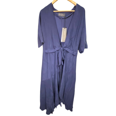 Womens  Size 10 Wrap Dress Blue 