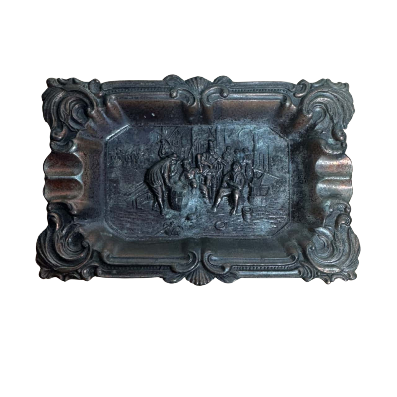 Vintage Brass Engraved Ashtray