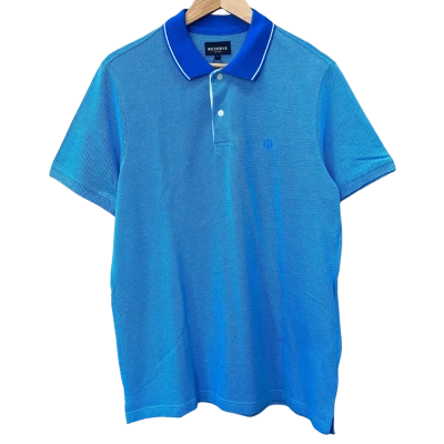 Reserve Blue/White Short Sleeve Polo Top Size L
