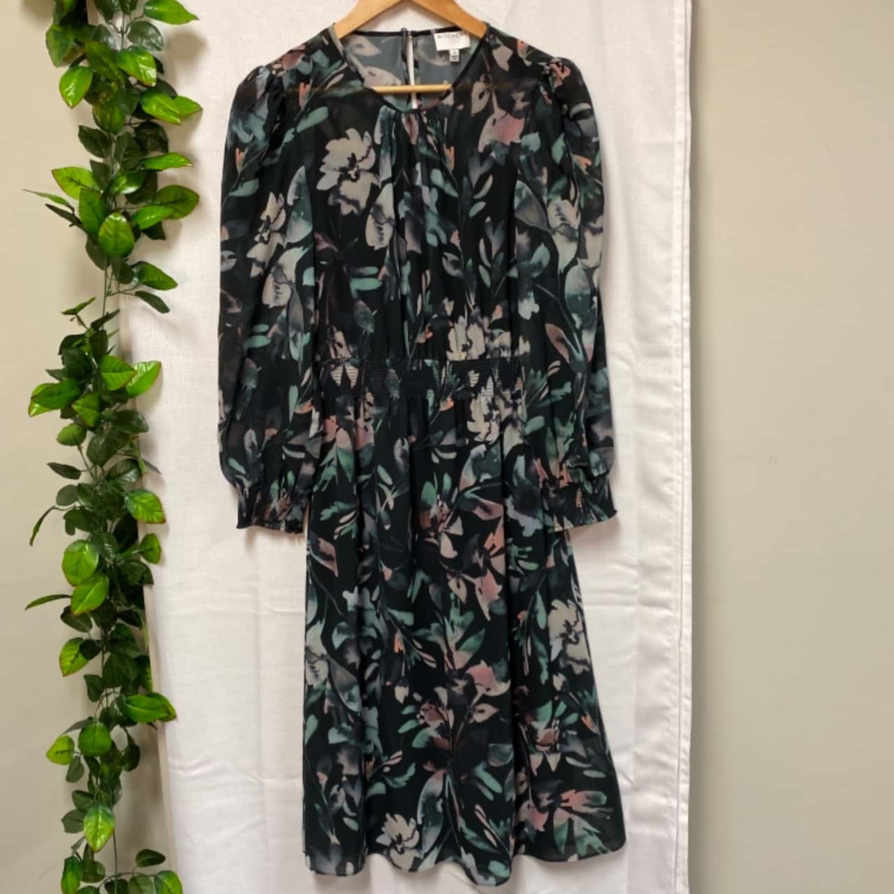 green emerald velvet dress Green Floral Flowy Dress
