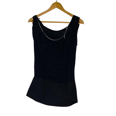  Womens  Size 8 Short Sleeve Top Black  / Silver 