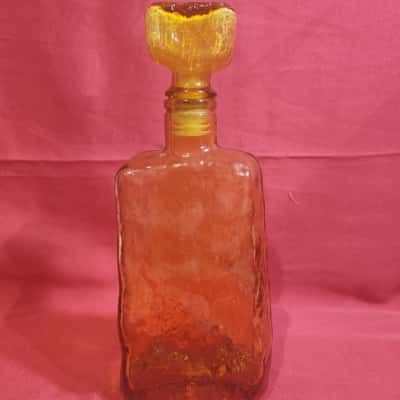 Empoli Amber Coloured Decanter - EUC