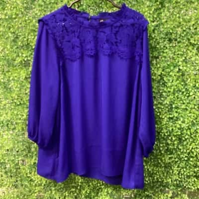 City Chic Womens  Size M Blouse Blue 