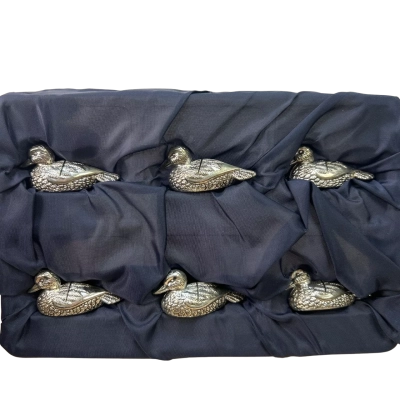 Silea Branded Silver Plated Duck Card Holders / Table Place Settings