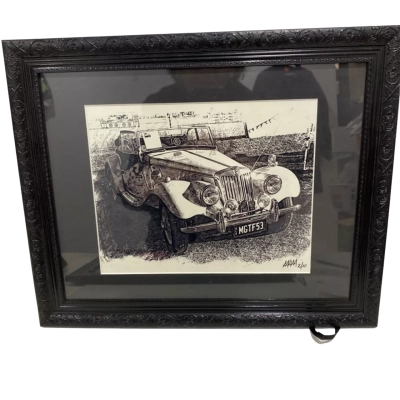 MG TF Midget Roadster Frsmed and Signed 