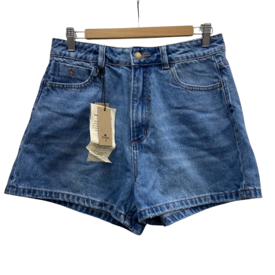 Thrills Womens  Size 12 Denim  / High Waisted Shorts Blue RRP $99.99