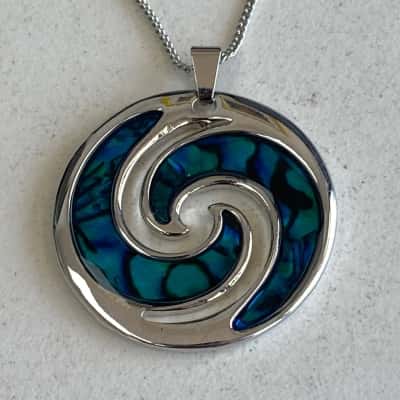 Paua Shell Koru Necklace 