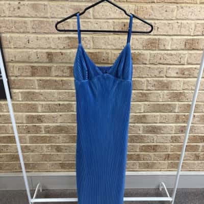 Ally Fashion Womens azure blue midi dress Size 10 