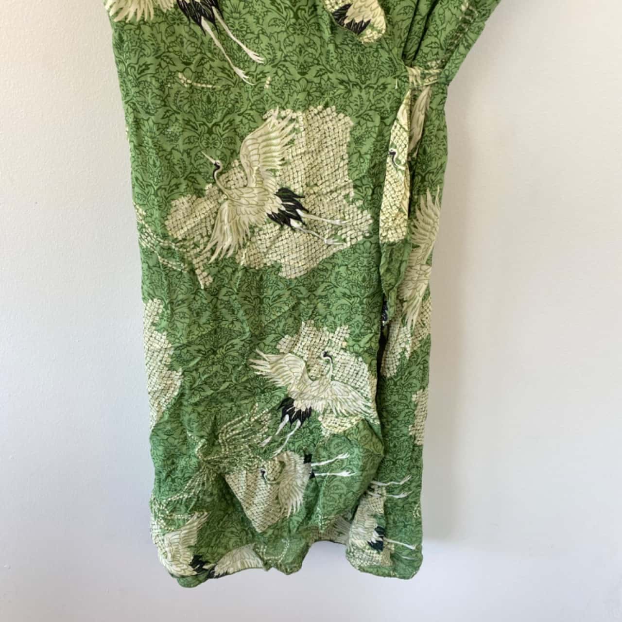 Jojo Green Songbird Short Wrap Mini Dress Size L / XL (s) - New With Tags |  Salvos Stores