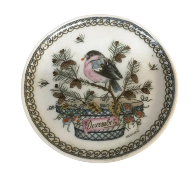 Hitschenreuther Bird Patterned Round Plate Approx 10cm 