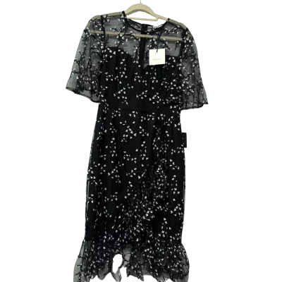 BNWT Cooper St  Size 14 Black embroidered midi dress rrp$199
