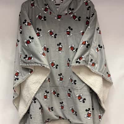 Disney Unisex S Lrge Youth Grey Mickey Poncho