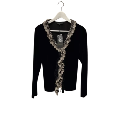 Kamiko Womens Size 10 Long Sleeve CardiganBlack with lace edging