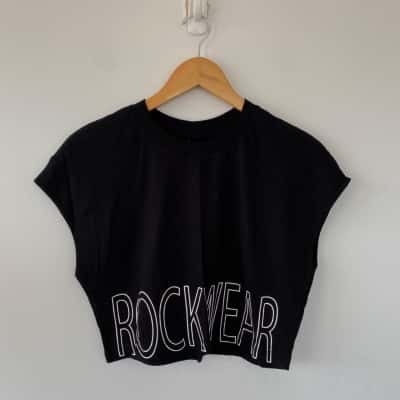 Rockwear Black Waikiki Crop Tee  Size 6 