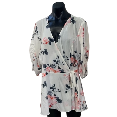 City Chic Womens  Size S Blouse Floral / White 