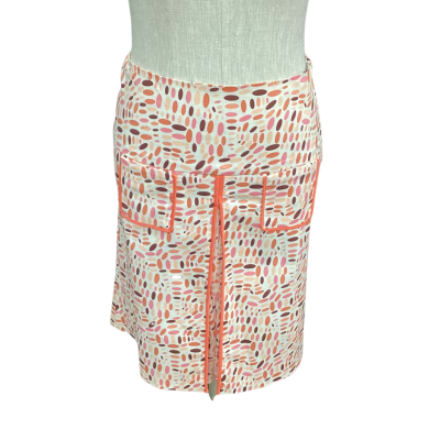 Diane Von Furstenberg Womens  Size 2 A-Line Skirt Pattern / Peach / Pink  / White 