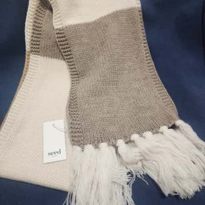 Seed Unisex Scarve Size One Size Beige / Brown / Cream 