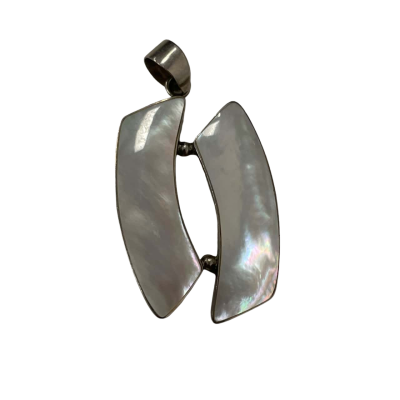  Mother of Pearl Pendant 5cm  925 Silver 