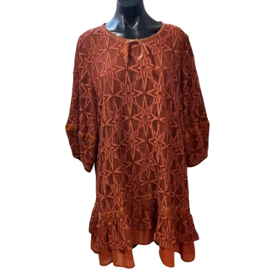  Awe’s   Size L Babydoll Dress Burnt Orange 
