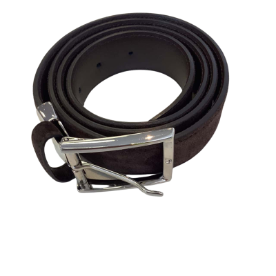 Canali Mens  Size 90/105 Suede Leather Belt Dark Brown Made in Italy
