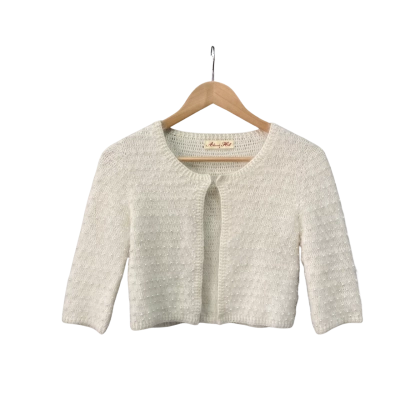 Alannah Hill Womens  Size 8 Angora-blend Cardigan Cream 