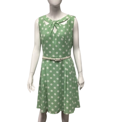 Review Womens  Size 16 Green / Polka Dot / White Dress