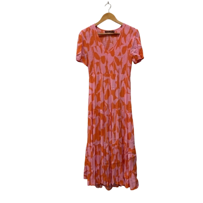 Mister Zimi Womens  Size 8 Maxi Dress Orange / Pattern / Pink  