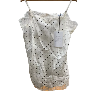 Witchery Womens  Size 8 Singlet Top Polka Dot / White 