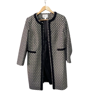 Perri Cutten Womens  Size M Open Jacket Black  / Cream 