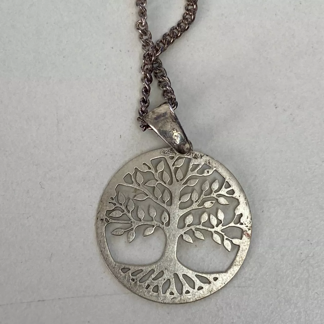 925 Italy Sterling Silver Tree Of Life Necklace