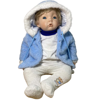 Vintage Life size  22 inch Handmade Semi Porcelain Baby 